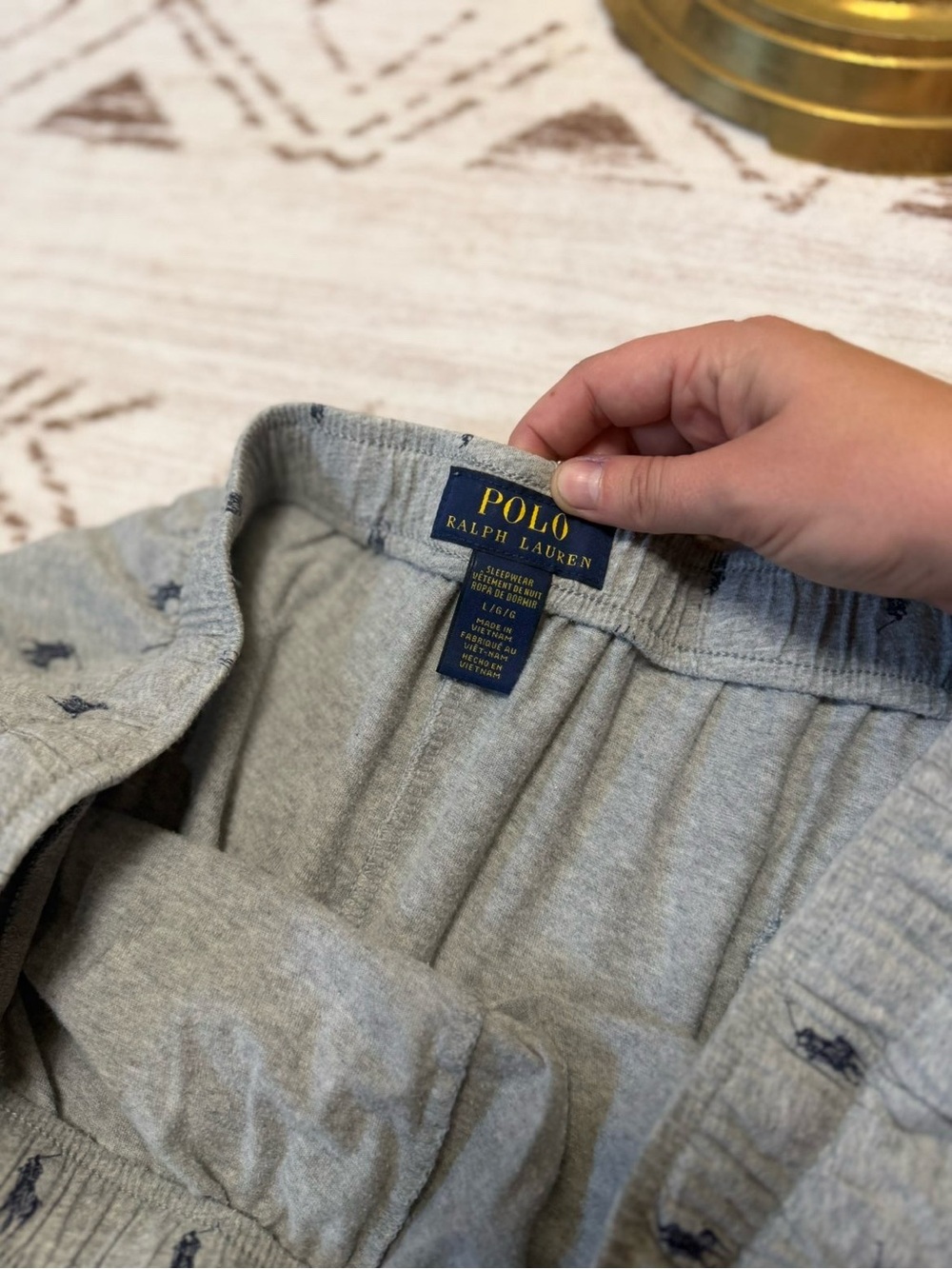 Polo Ralph Lauren Mens L Gray Pony Logo Lounge Pajama Pants - Picture 4 of 5